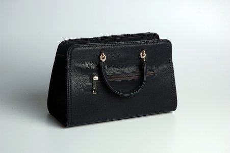 Women black leather handbag